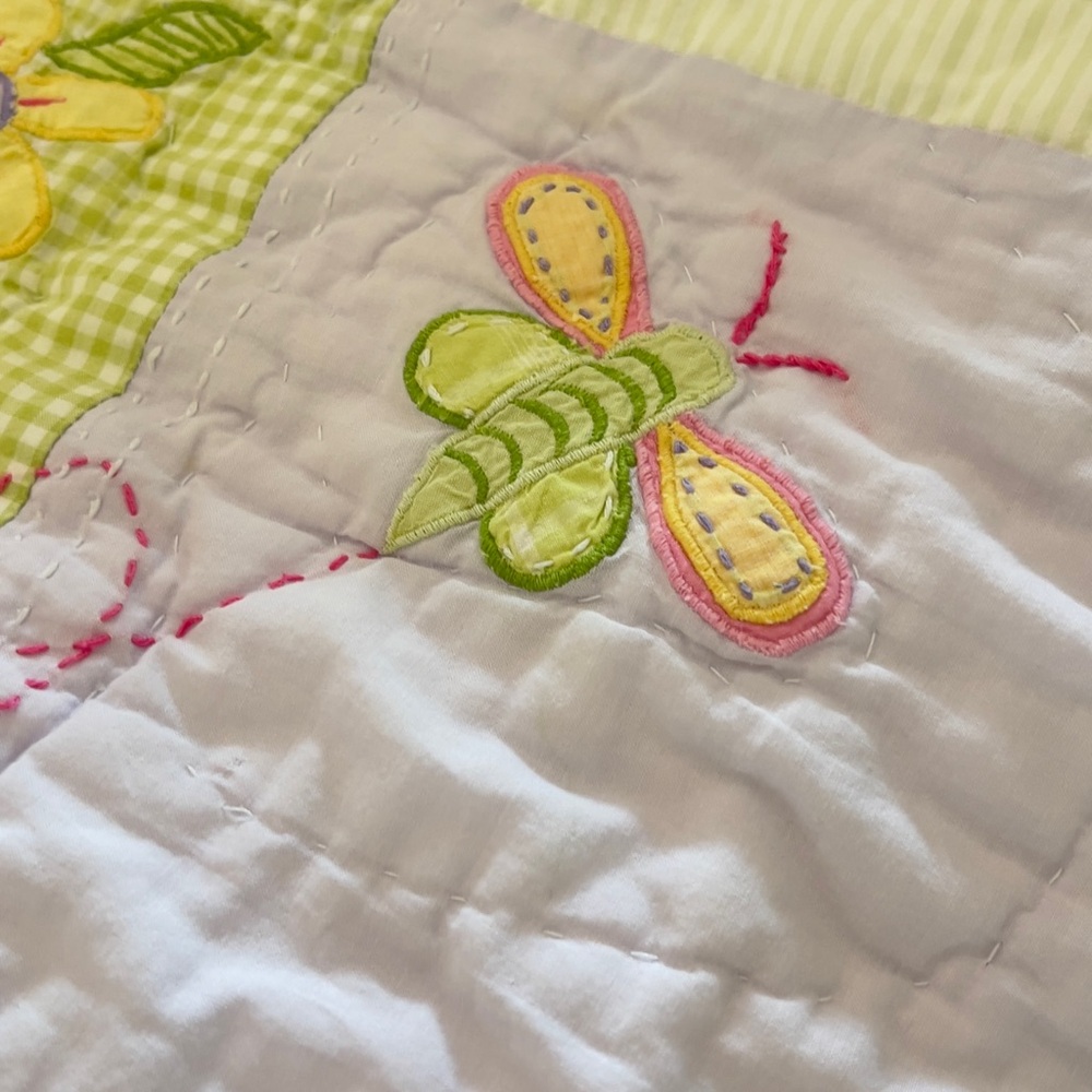 Pottery Barn Kids White and Purple Floral Quilt - Picture 10 of 14